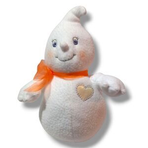 Hallmark Glimmer The Ghost Plush-Embroidered Eyes-HBO1477-White-Orange-12 Inch
